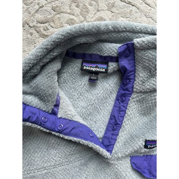 Patagonia Women’s Re-Tool Snap-T Pullover Grey Purple Size L - Picture 2 of 5